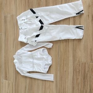Rhinestone White Hip Hop Costume Pants